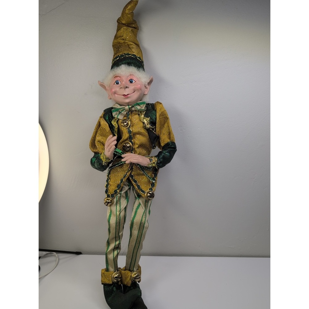 Elf PIXIE DOLL FARIES Christmas Poseable Elf Wire Frame 22" Tall